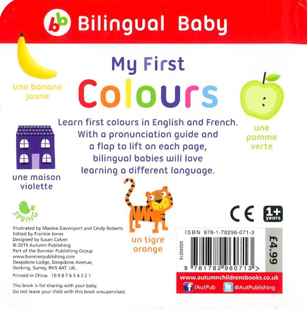 Bilingual Baby: My First Colours In English And French Fashion